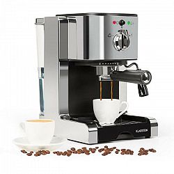 Klarstein Passionata 20 kávovar na výrobu espressa, 20 bar, cappuccino, mliečna pena, strieborná farba