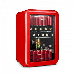 Klarstein PopLife, chladnička na nápoje, chladnička, 115 litrov, 0 - 10 °C, retro dizajn, červená