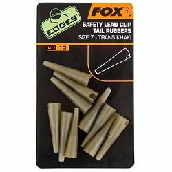 FOX Edges Slik Lead Clip Tail Rubber Trans Khaki Veľkosť 10 10 ks