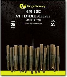 RidgeMonkey RM-Tec Anti Tangle Sleeves 25 mm Hnedý 25 ks