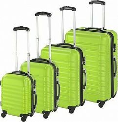 Škrupinové cestovné kufre súprava 4 ks zelené